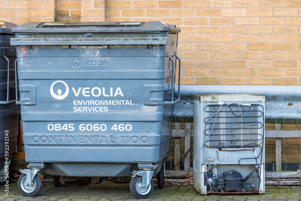 Northampton UK December 09, 2017 Veolia Enviromental Services logo on