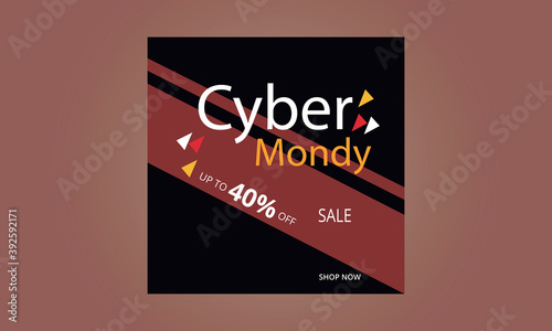 Social media sale poster template set for Cyber Monday.
