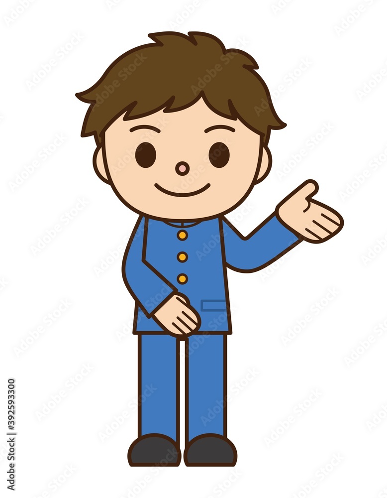 案内 男子学生 学生服