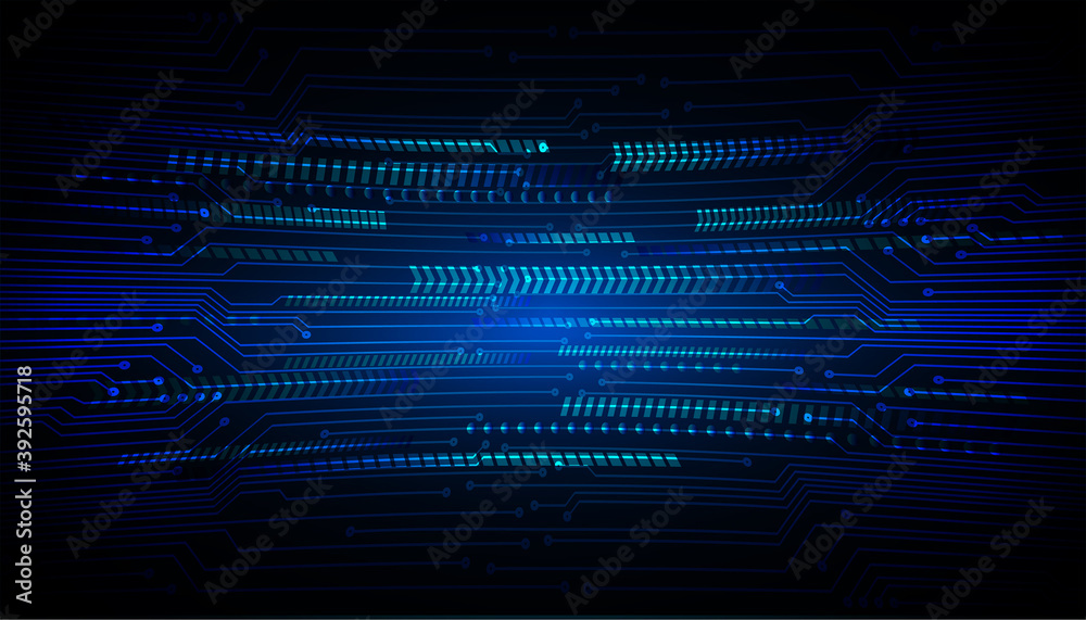 Blue cyber circuit future technology concept background