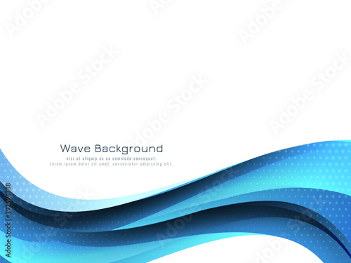 Modern flowing blue wave design background