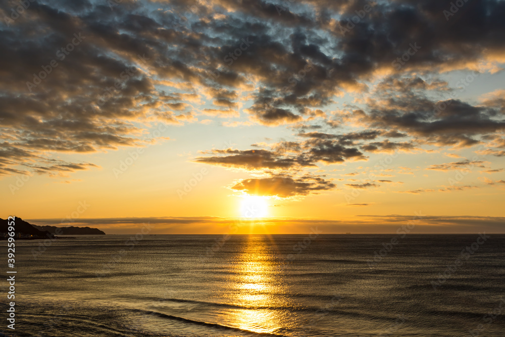 Obraz premium (千葉県-風景)房総から望む太平洋サンライズ２