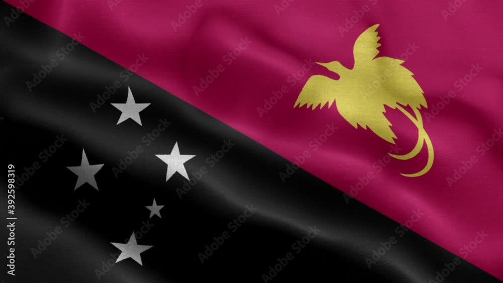 Papua New Guinea waving flag texture realistic