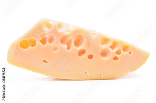 Swiss cheese on white background