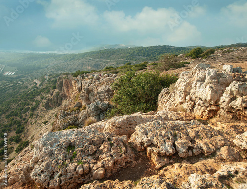 View from Adamite Park to the hilly landscapes of the Western Galilee. 