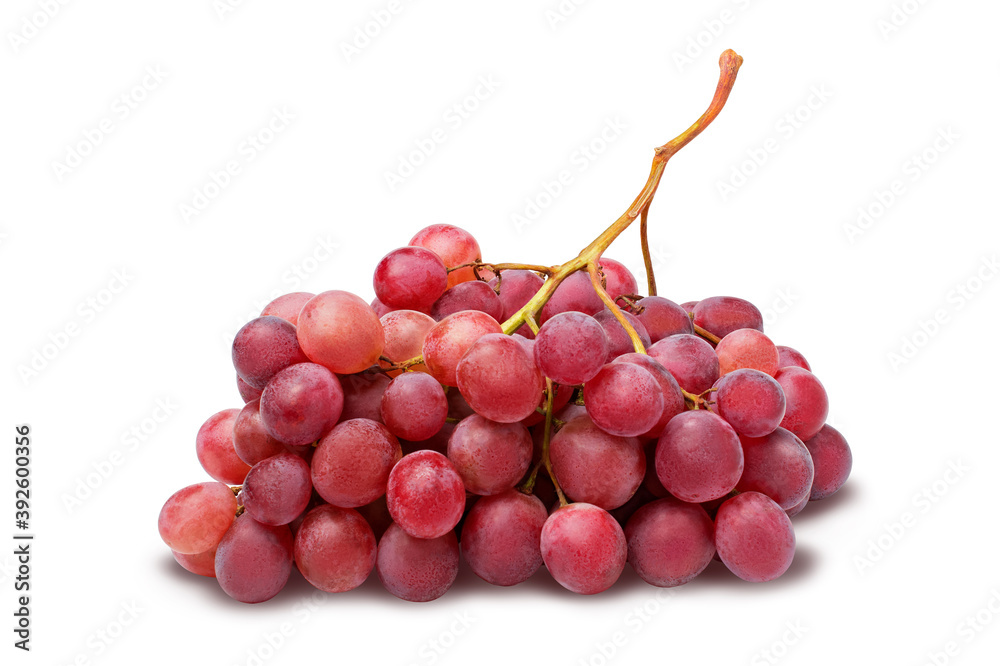 Red grapes on a white isolated background with a clipping path.