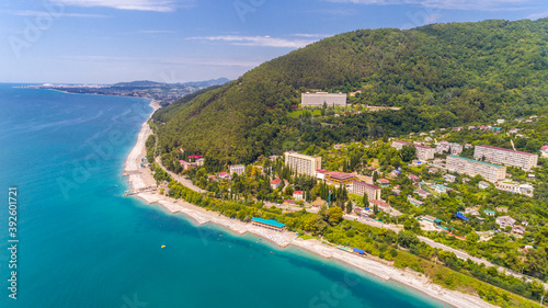 View from drone on Black sea coast resort © idea_studio