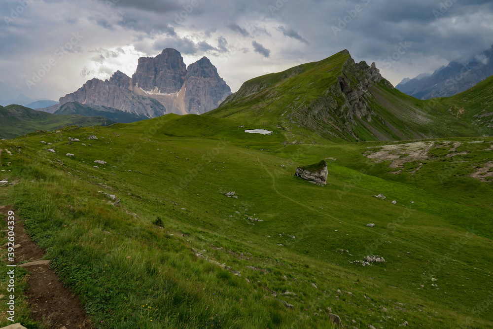 Beautiful views in the rocky Dolomites