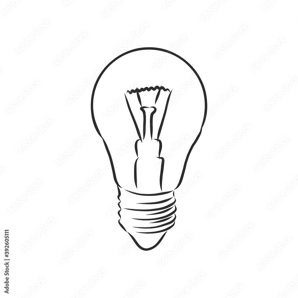 design of light line vector drawing, light bulb vector sketch illustration design of light line vector drawing, light bulb vector sketch illustration