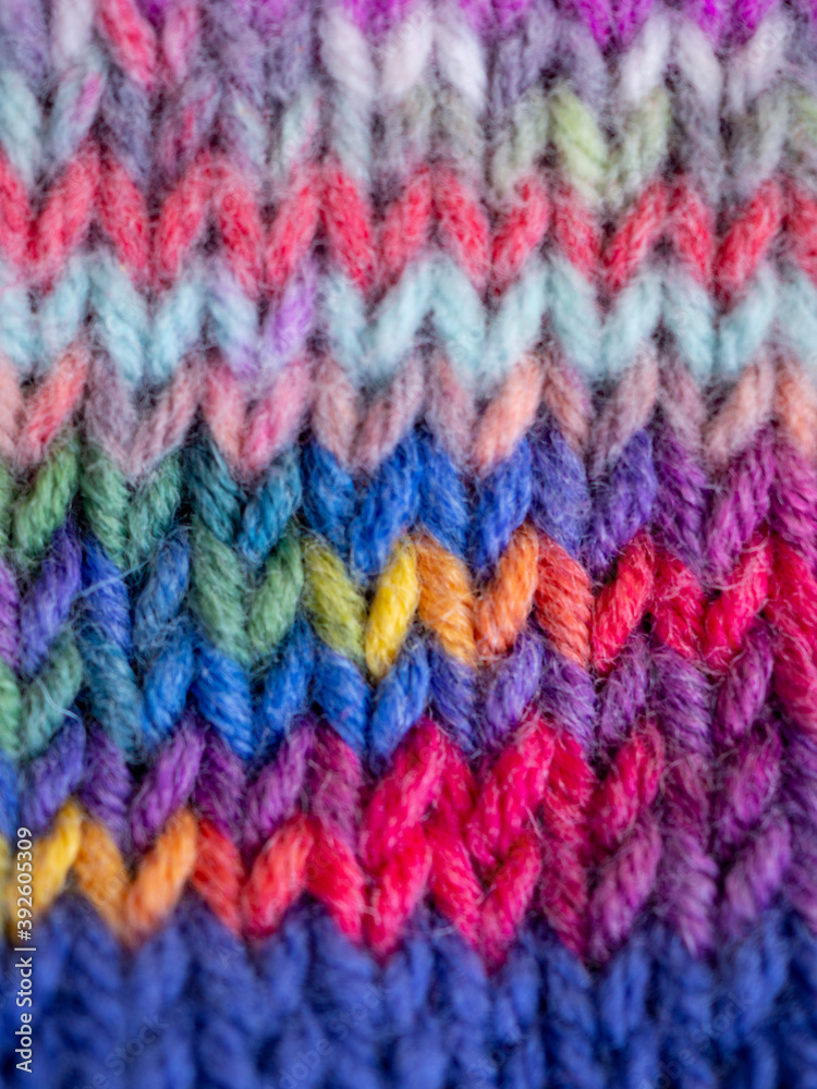 rainbow wool knitting background 