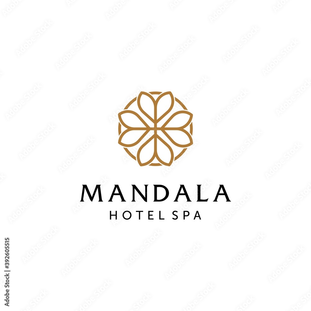 Abstract mandala flower swirl logo icon vector design. Elegant premium clover leaf ornament vector logotype symbol. Abstract mandala flower swirl logo icon vector design. Elegant premium clover leaf ornament vector logotype symbol.