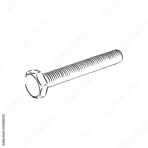Bolt icon. Vector illustration of a screw. Hand drawn bolt, screw tool. bolt, metal, vector sketch illustration