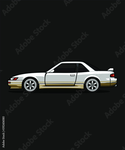 Fototapeta Naklejka Na Ścianę i Meble -  Editable Car Cartoon Vector Illustrated simple side view