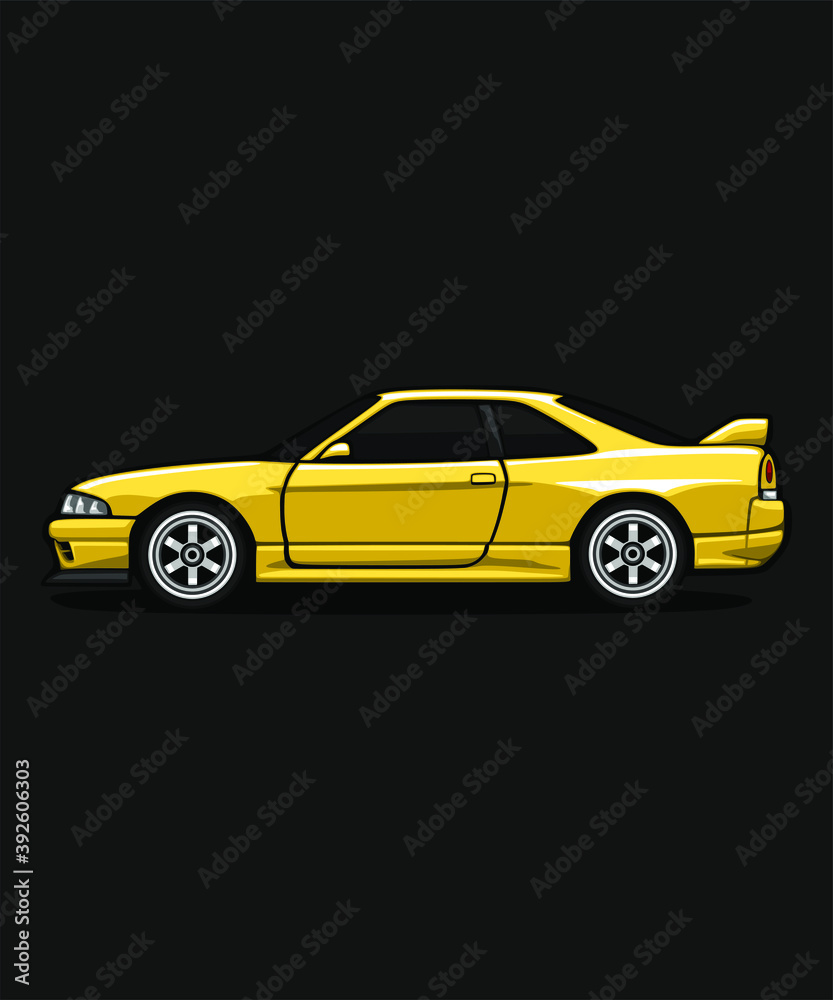 Editable Car Cartoon Vector Illustrated simple side view