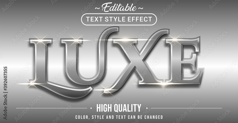 Luxury silver text effect - Editable text effect.
