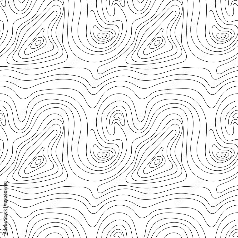 Abstract seamless pattern with curved lines. Vector illustration.