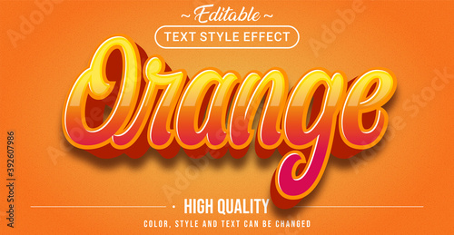 Modern 3D orange text effect - Editable text effect.