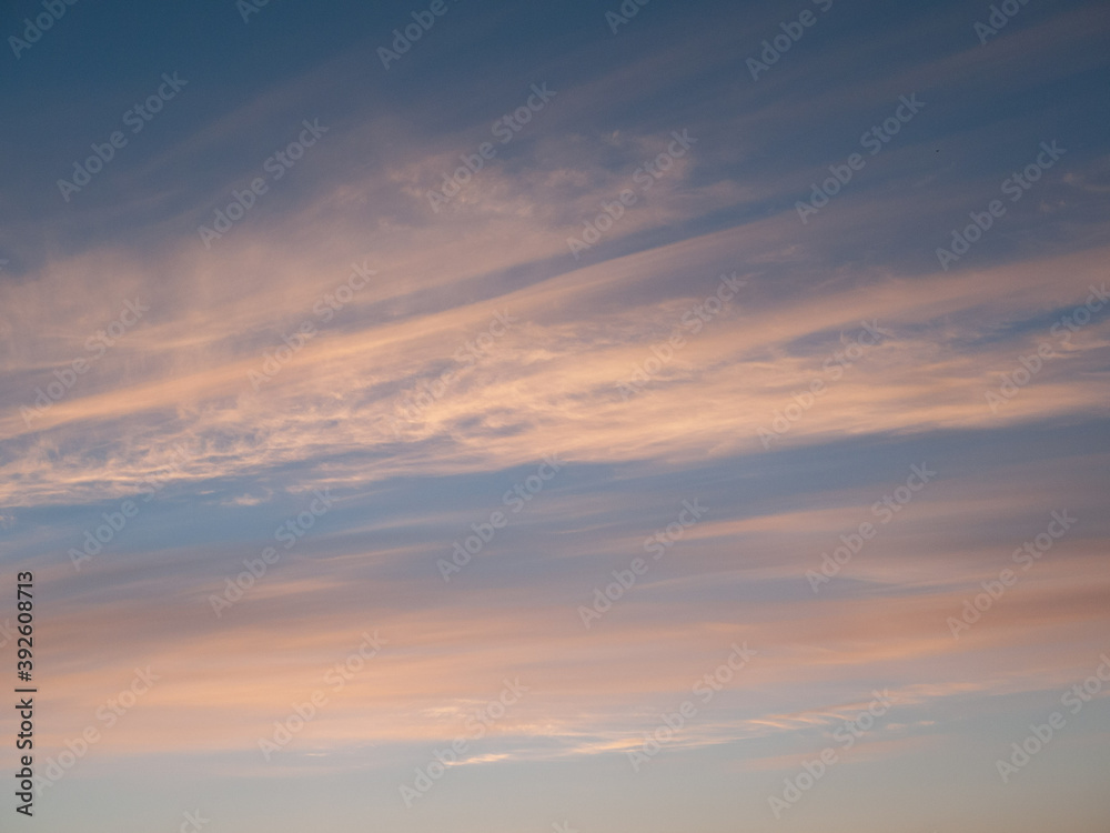 Blue sky, sunrise, sunset, clouds abstract texture background