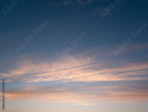 Blue sky, sunrise, sunset, clouds abstract texture background