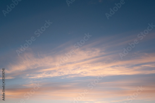 Blue sky, sunrise, sunset, clouds abstract texture background