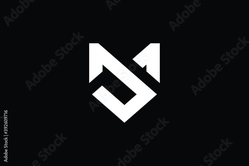 JM logo letter design on luxury background. MJ logo monogram initials letter concept. JM icon logo design. MJ elegant and Professional letter icon design on black background. M J JM MJ