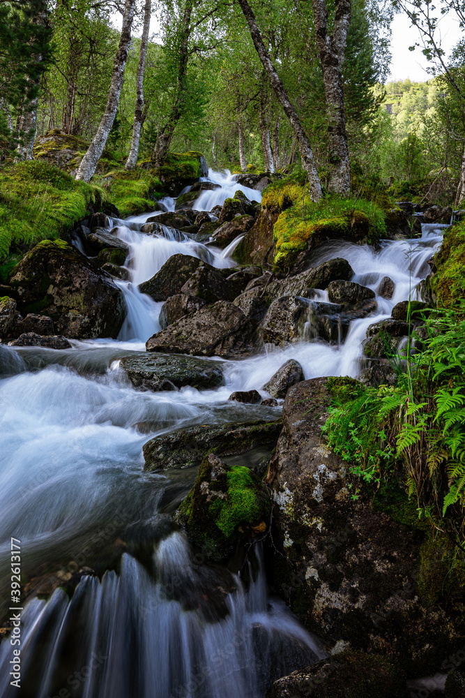 Waterfall with variations and a river