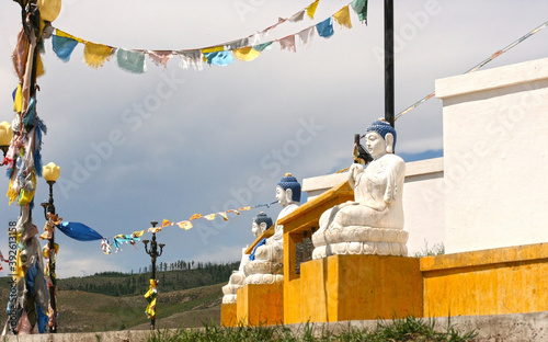 Budda sculpture in amarbayasgalant Monastery in northern Mongolia. One of three largest Buddhist monastic centers in Mongolia in Iven Valley.