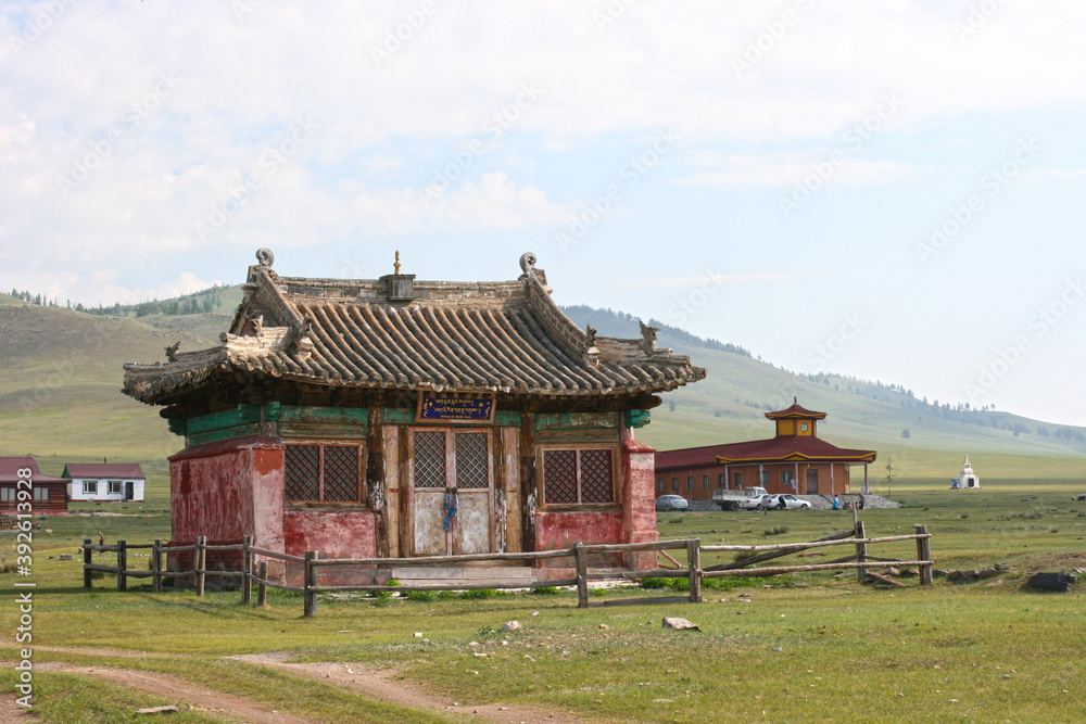 Amarbayasgalant Monastery in northern Mongolia. One of three largest Buddhist monastic centers in Mongolia in Iven Valley.