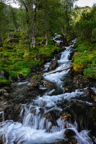 Waterfall with variations and a river