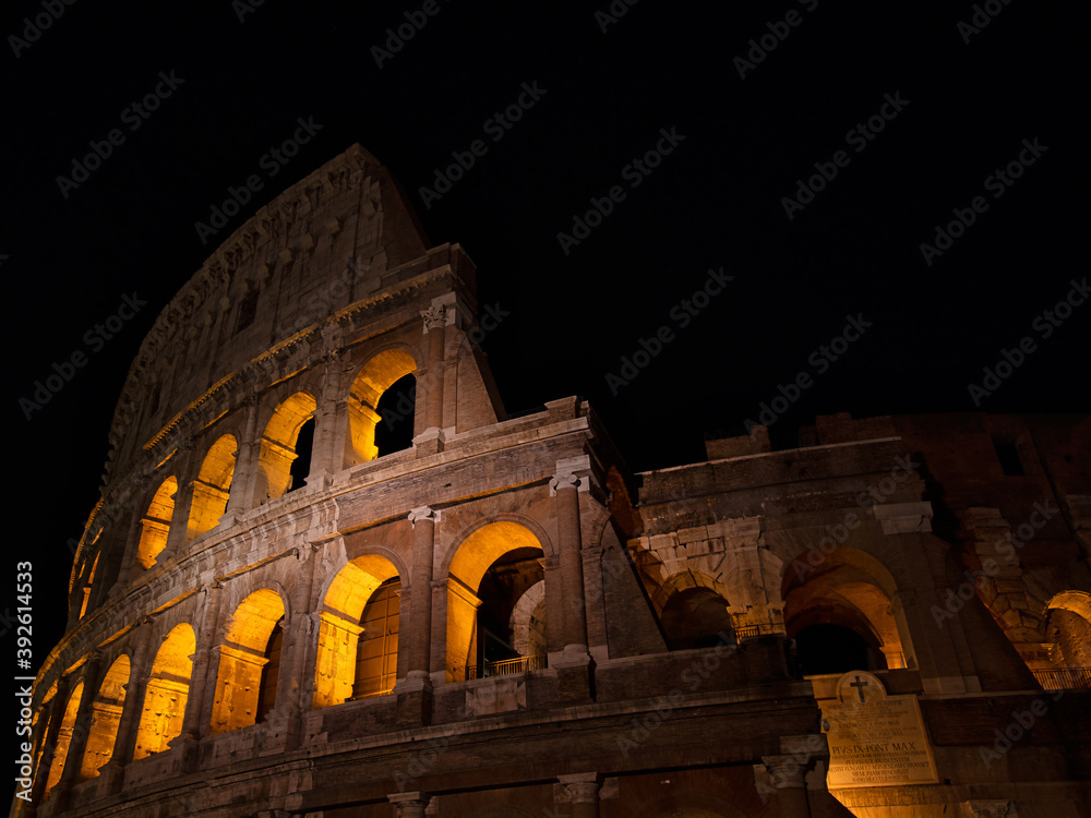 The symbol of Rome at night, the Colosseum