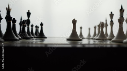 The chess piece makes a return move. Chessboard