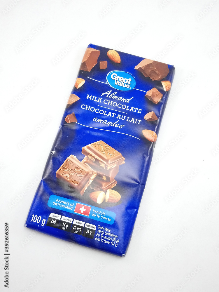 Great value almond milk chocolate in Manila, Philippines Stock Photo