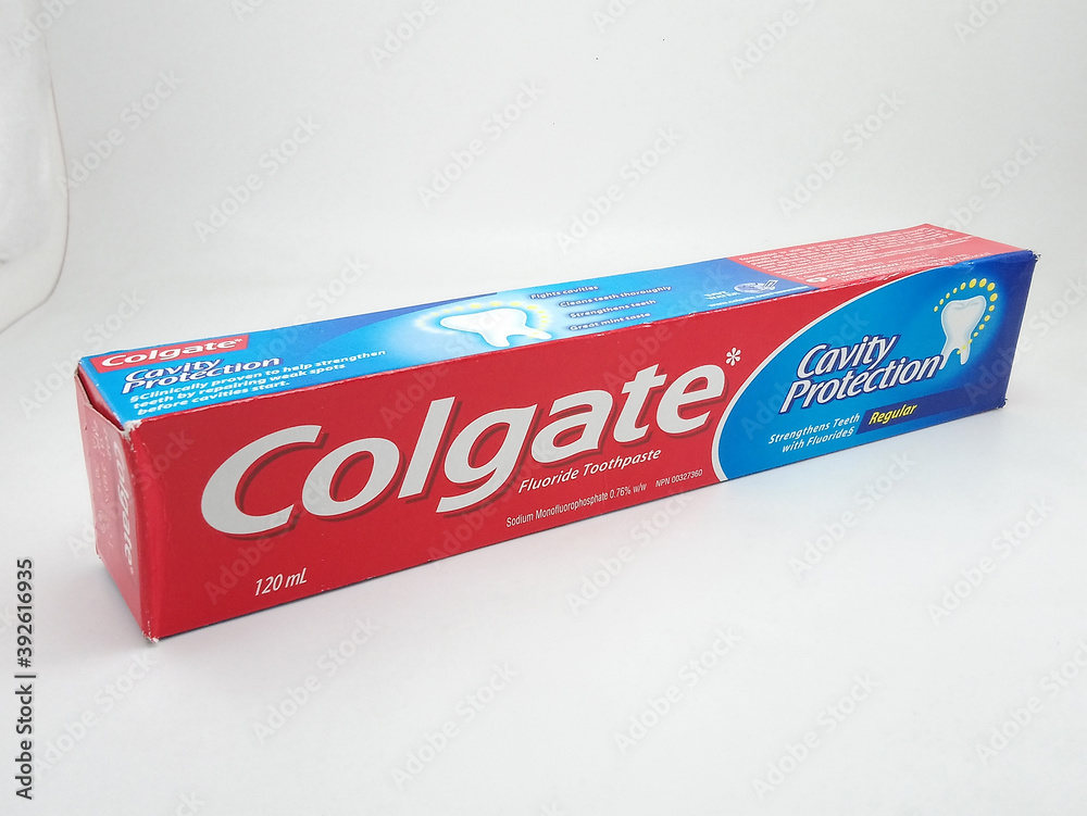 Colgate fluoride toothpaste regular in Manila, Philippines Stock Photo