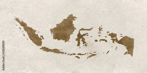 Indonesian map illustration with watercolor theme