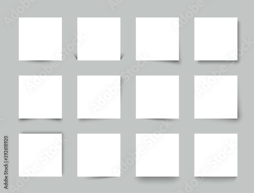 Set of realistic shadow effects. Vector illustration. Web banners.
