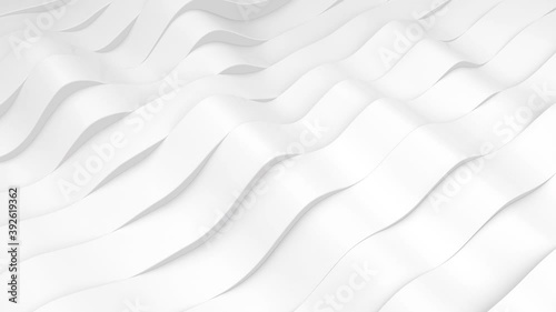Wallpaper Mural White stripes waves animation. Deforming bands surface with soft light. Modern bright backdrop template in minimalistic style. 4K UHD loopable Torontodigital.ca