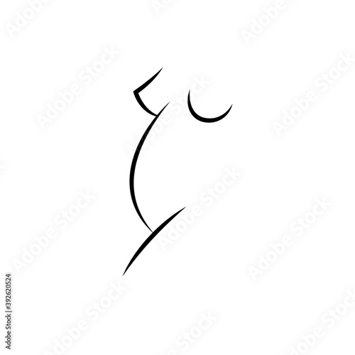 Pregnant woman abstract icon, element of logo.