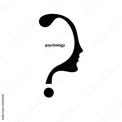 Human profile in shape of question mark