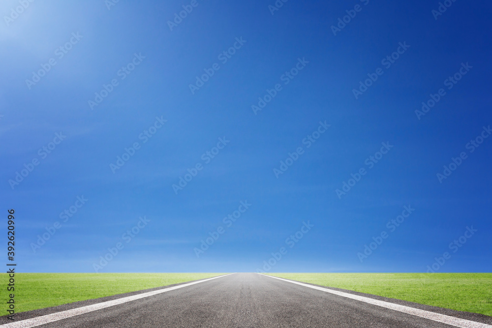 Asphalt road and sky cloud. An image of a milestone roadmap is a representation of success in the future goal Asphalt road and sky cloud. An image of a milestone roadmap is a representation of success in the future goal