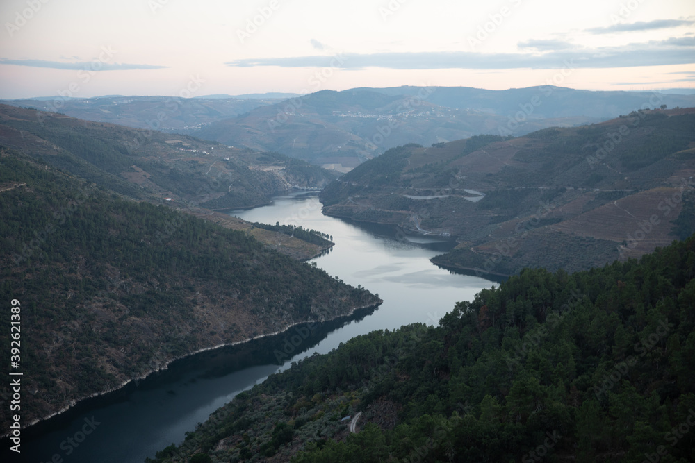 Sunset view from Miradouro de Ujo in Vale do Tua