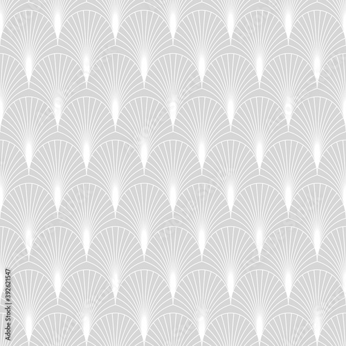 Elegant seamless art deco pattern with fans or palm leaves