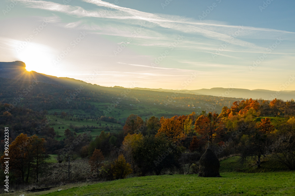 Obraz premium Autumn landscape of Maramures (Transylvania, Romania) 