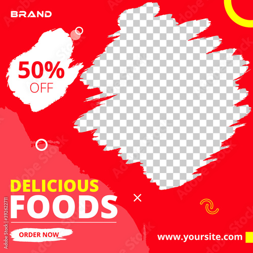 promotion Food social media Instagram post premium template Social Media Layout Kit and Restaurant or food menu social media post template