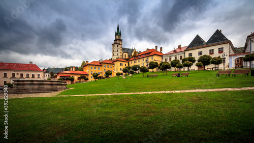 Main square and castle in Kremnica, Slovakia