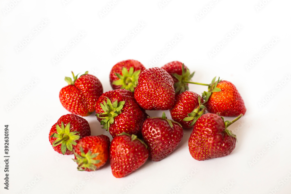 strawberries on a white background