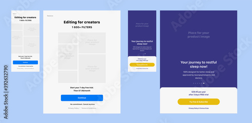 Price table concept. Pricing or subscription plan ui mobile application elements. Mobile app marketing or promotion interface template. Product comparison table.