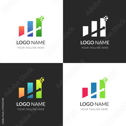 Finance logo template with various colors