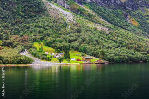 small village by fjord  Norway