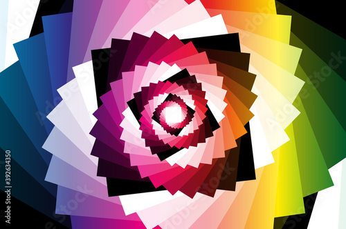 Spiral of rotating squares, Spiral from squares - color pattern