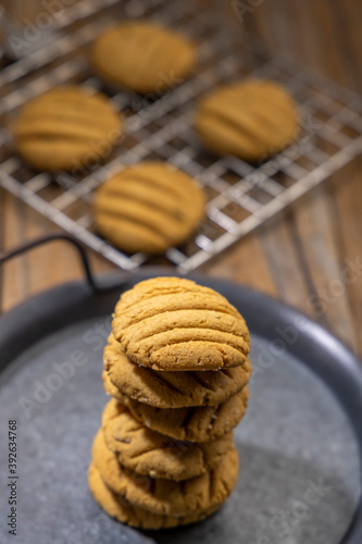 homemade baked cookies made with flour and jaggery